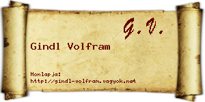 Gindl Volfram névjegykártya
